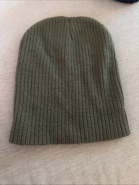 bp Olive Green Ribbed Knit Beanie